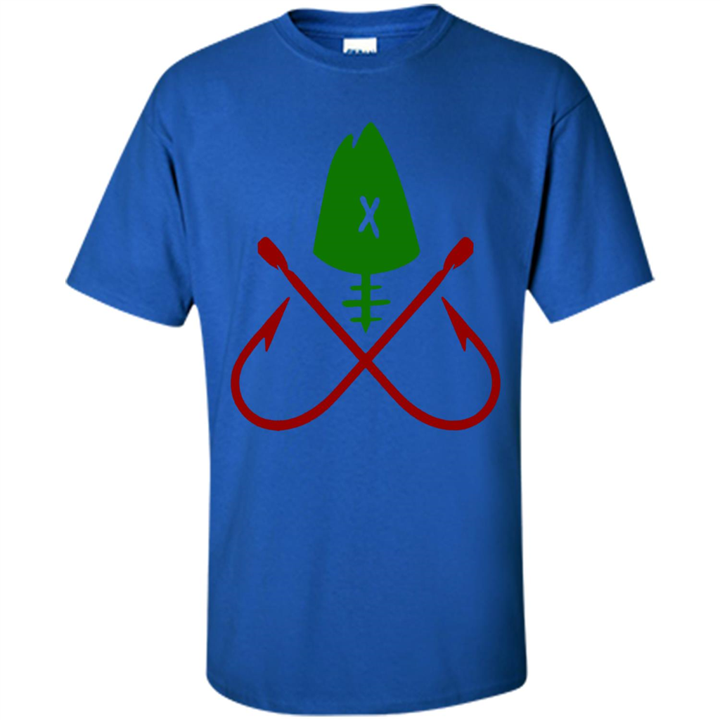 Fishing T-Shirt Skull And Crossed Hooks Royal