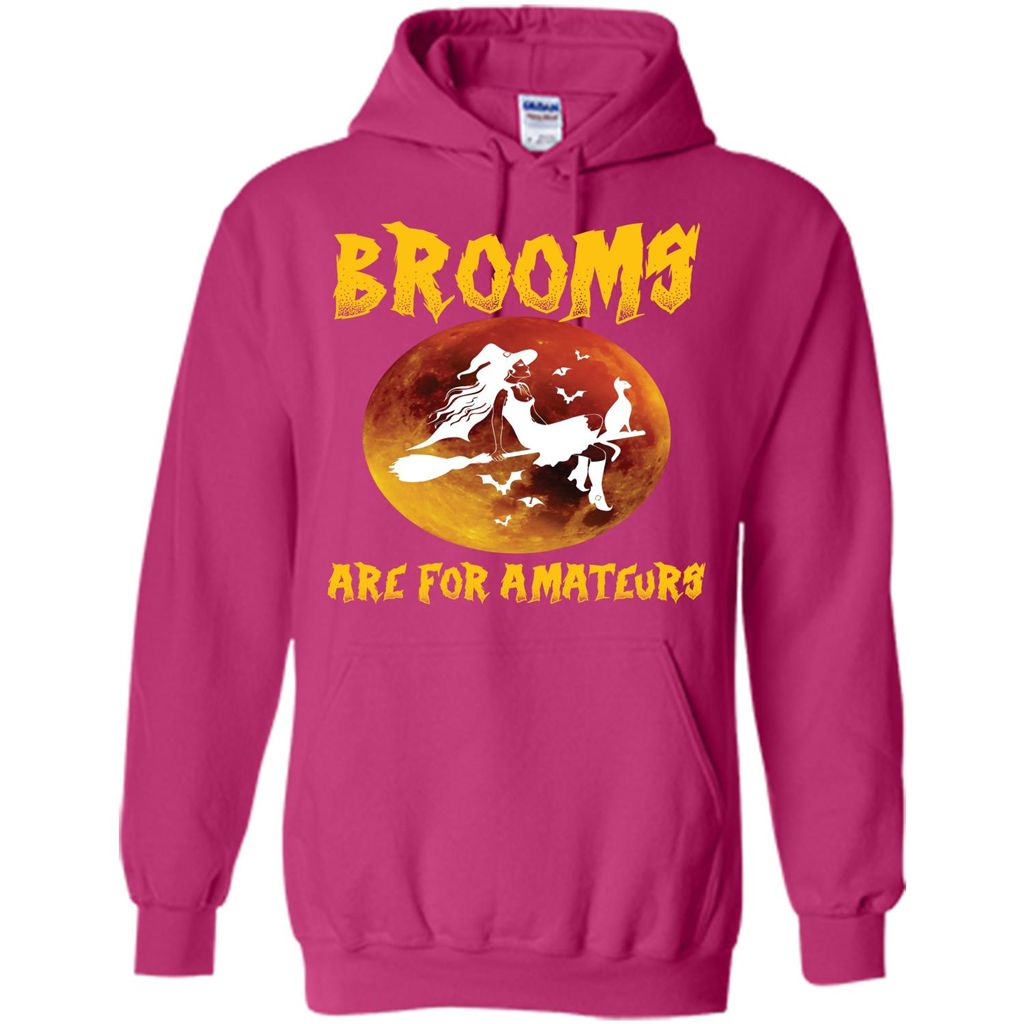 Halloween T-shirt Brooms Are For Amateurs T-shirt Heliconia
