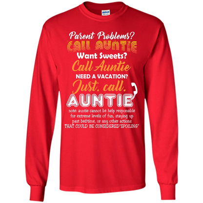 Aunt T-shirt Parent Problems Call Auntie T-shirt Red
