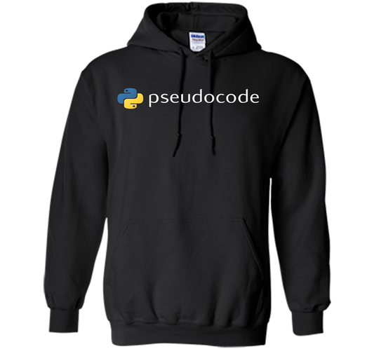 Funny Python Programming Pseudocode T-shirt Black