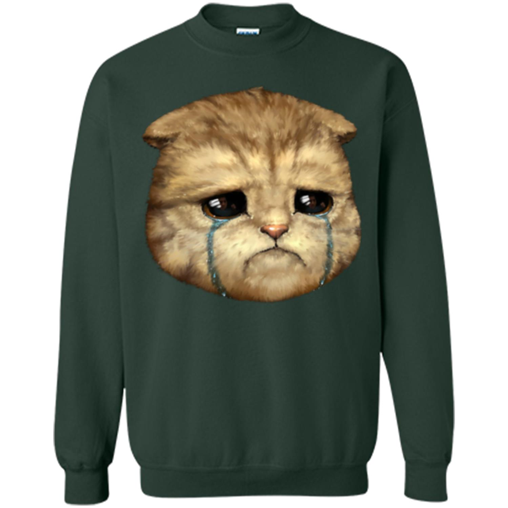 Cat Lovers T-shirt Cat Crying Forest Green