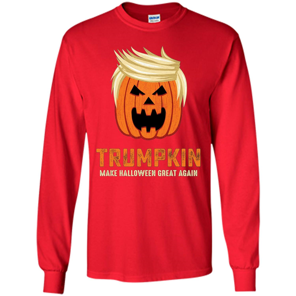 Halloween Trumpkin Funny T-Shirt Make Halloween Great Again Red