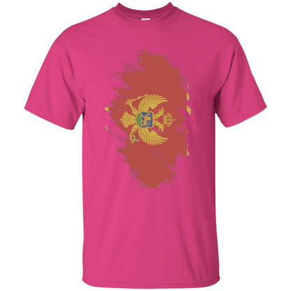Flag of Montenegro T-shirt National Montenegrin Heliconia