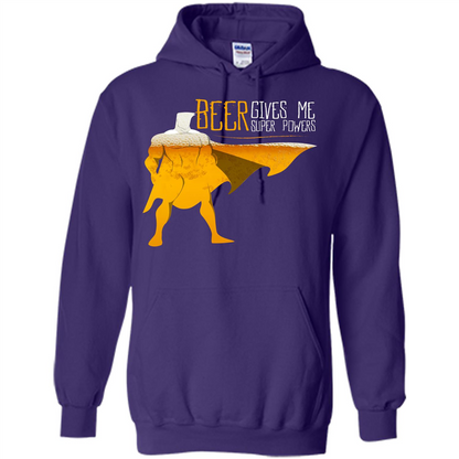 Beer. Beer Gives Me Super Powers T-shirt Purple