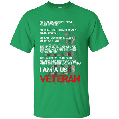 Military T-shirt I Am A Us Veteran T-shirt Irish Green