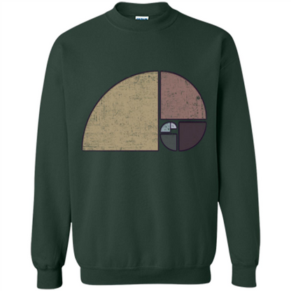 Distressed Geometric Fibonacci Spiral T-sihrt Forest Green