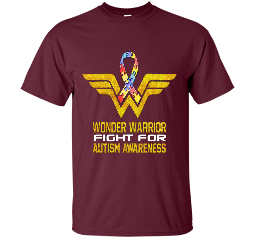 Wonder Warrior Fight For Autism Awareness T-shirt Maroon
