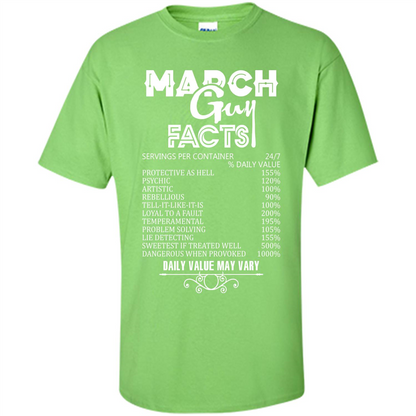 March Guy Facts T-shirt Lime