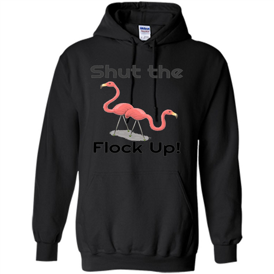 Flamingo T-shirt Shut The Flock Up Black