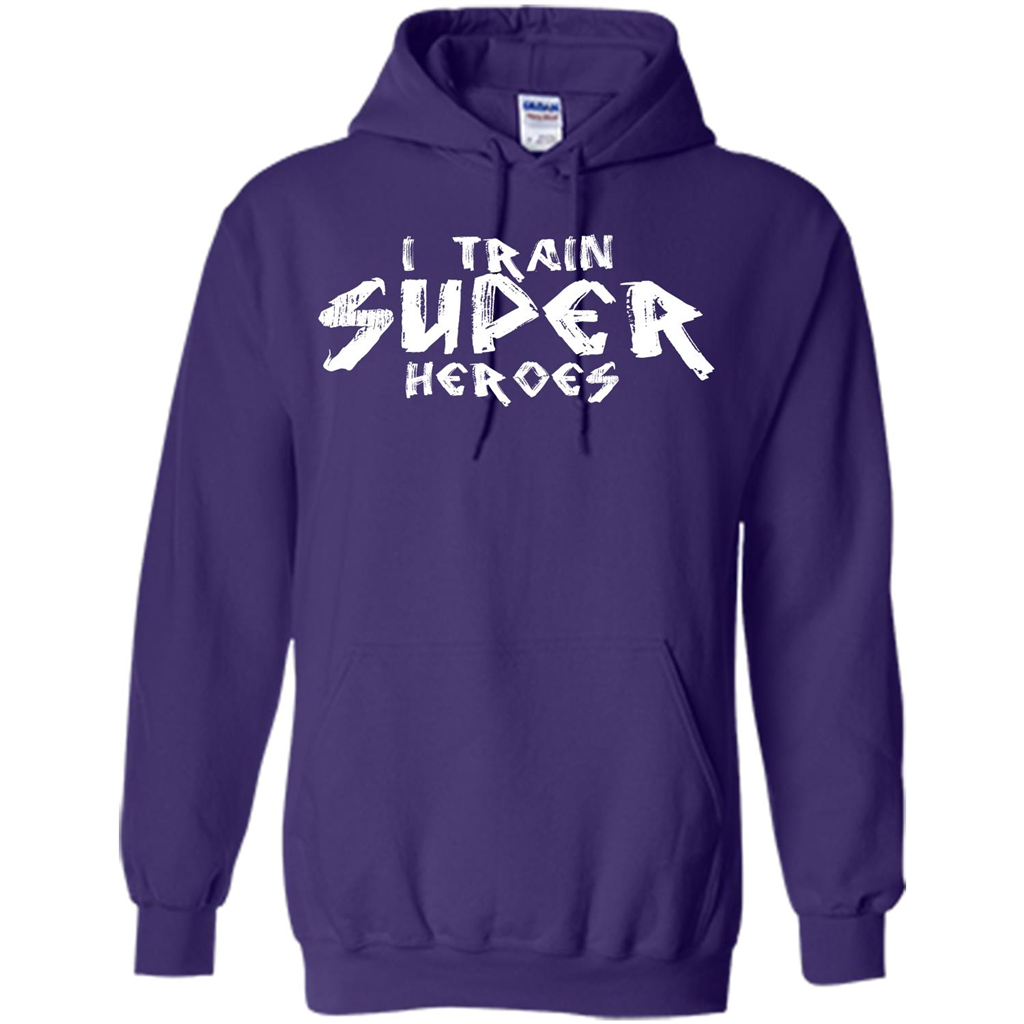 I Train Super Heroes T-shirt Purple