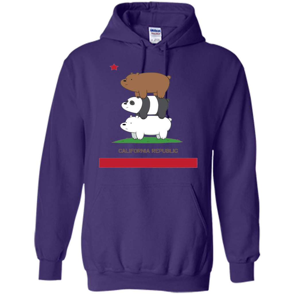 CN We Bare Bears California Flag Stack T-shirt Purple