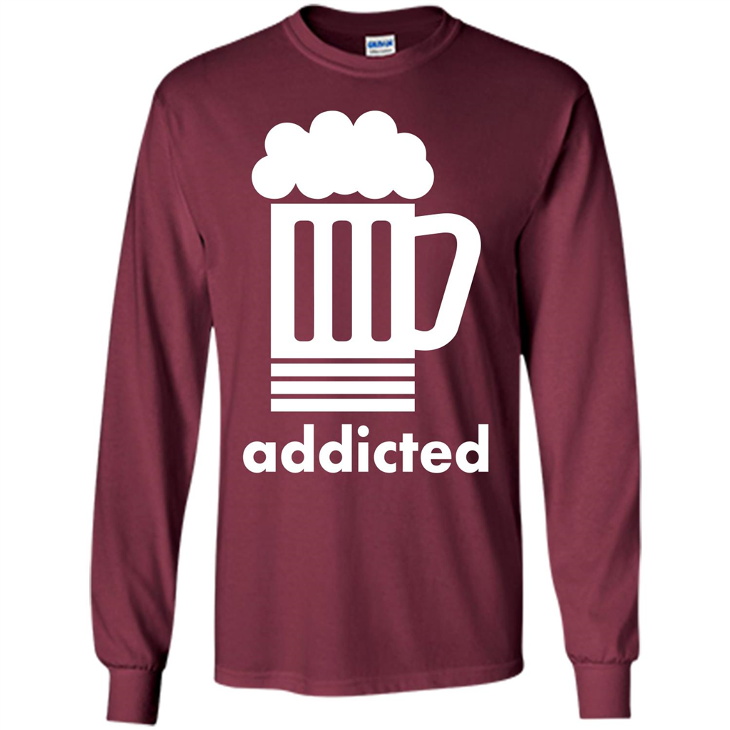 Beer T-shirt Addicted To Beer Maroon
