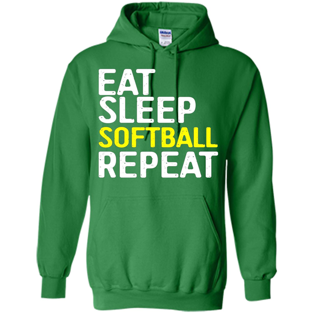 Softball T-shirt Eat Sleep Softball Repeat T-shirt Irish Green