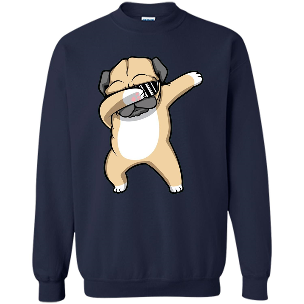 Dabbing Pug T-shirt Funny Cute Dog Dab Dance T-Shirt Navy
