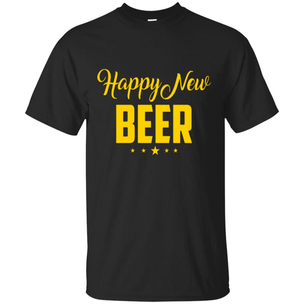 Happy New Beer T-shirt Beer Lover T-shirt Black