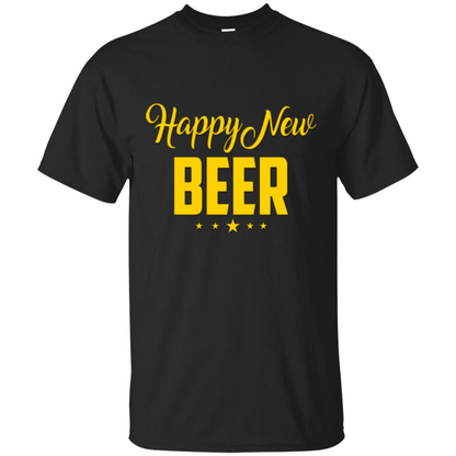 Happy New Beer T-shirt Beer Lover T-shirt Black