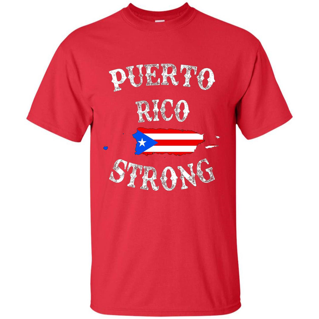 Love Puerto Rico - Puerto Rico Strong Flag T-shirt Red