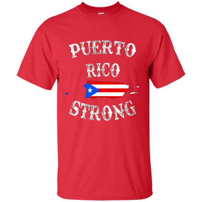 Love Puerto Rico - Puerto Rico Strong Flag T-shirt Red