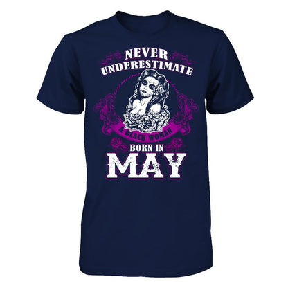Never Underestimate A Black Woman Born In May Gildan - Short Sleeve Tee Navy