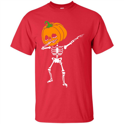 Halloween T-shirt Dabbing Skeleton T-shirt Red