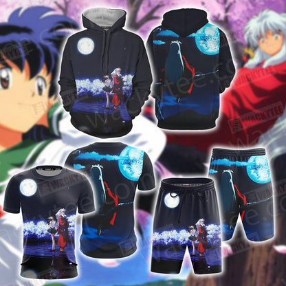 Inuyasha and Kagome 3D Beach Shorts