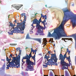 Love Live! School Idol Project Honoka, Umi and Kotori 3D Hoodie