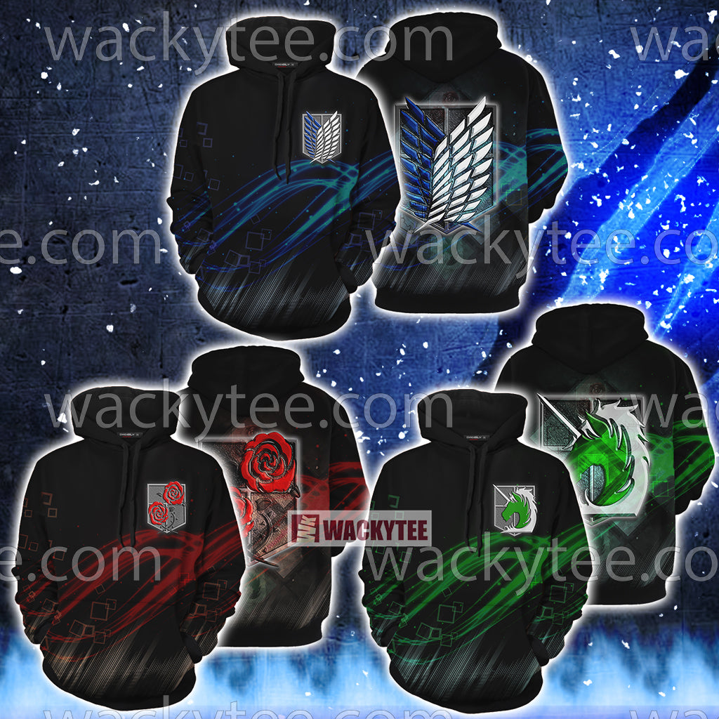 Attack On Titan Stationary Guard For Older And Peace 3D Hoodie