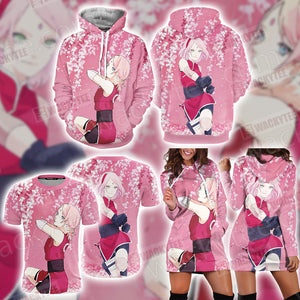 Naruto Sakura Haruno 3D Hoodie Dress