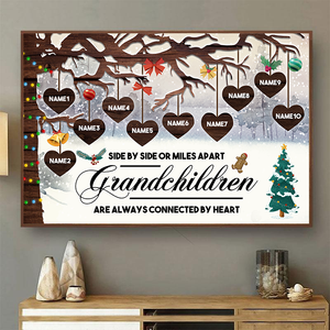 Grandchildren Always Close To The Heart - Gift For Grandparents - Christmas Personalized Custom Poster