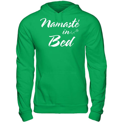 Namaste In Bed - Funny Hipster Yoga Gildan - Pullover Hoodie Irish Green