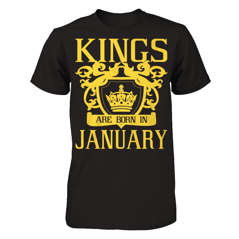 Kings Are Born In January Next Level - Unisex Fitted Tee Black