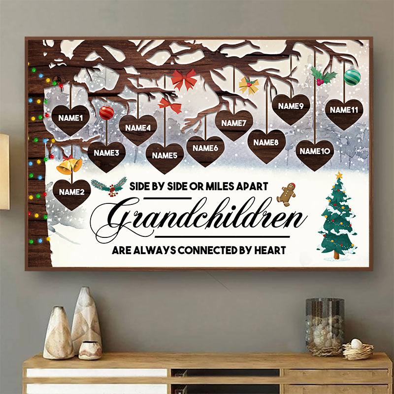 Grandchildren Always Close To The Heart - Gift For Grandparents - Christmas Personalized Custom Poster