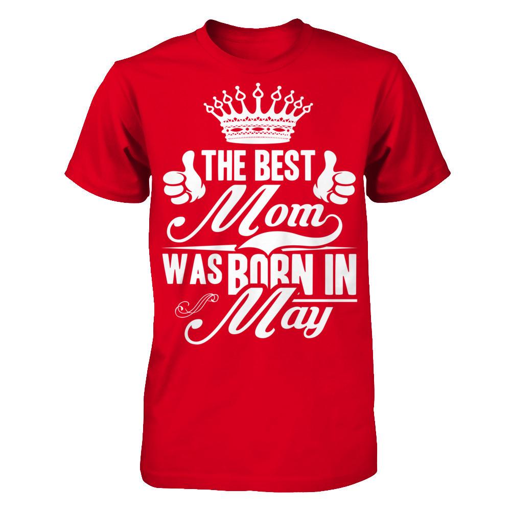 The Best Mom Was Born In May Next Level - Unisex Fitted Tee Red