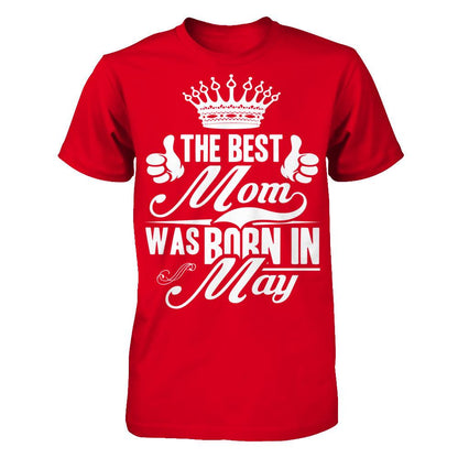 The Best Mom Was Born In May Next Level - Unisex Fitted Tee Red