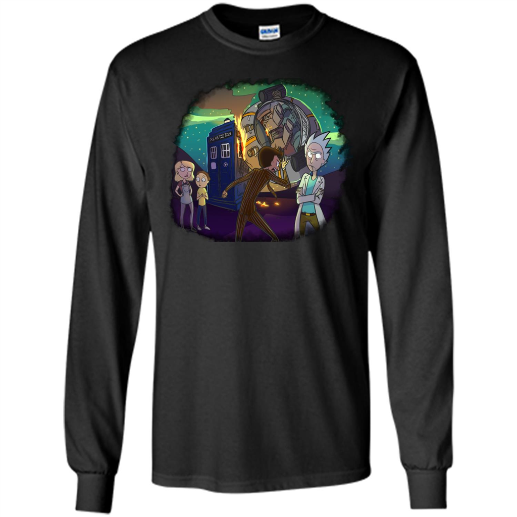 Doctorwho Vs Rick And Morty T-shirt Black