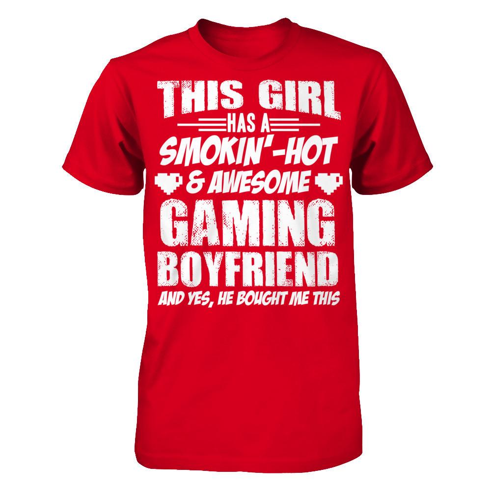 This Girl Has A Smoking Hot and Awesome Gaming Boyfriend and Yes, He Bought Me This Next Level - Unisex Fitted Tee Red