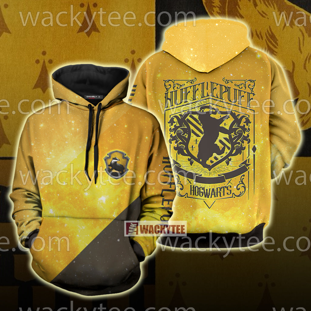 Hufflepuff House Hogwarts Harry Potter New 3D Hoodie