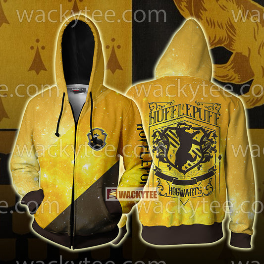Hufflepuff House Hogwarts Harry Potter New Zip Up Hoodie 4XL