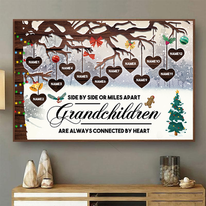 Grandchildren Always Close To The Heart - Gift For Grandparents - Christmas Personalized Custom Poster