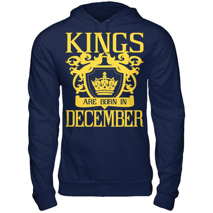 Kings Are Born In December T-shirt Gildan - Pullover Hoodie Navy
