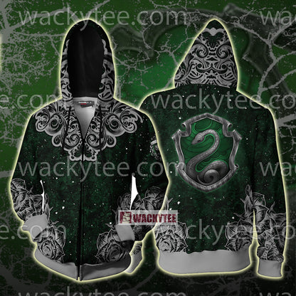 Slytherin House Hogwarts Harry Potter New Collection Zip Up Hoodie 4XL