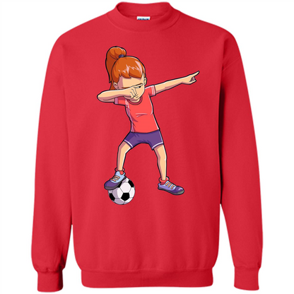 Dabbing Soccer Girl T-shirt Dab Dance T-shirt Red