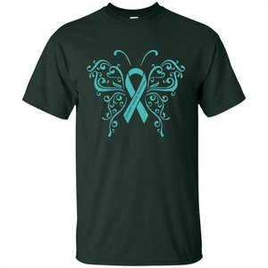 Ovarian Cancer Awareness Butterfly T-Shirt