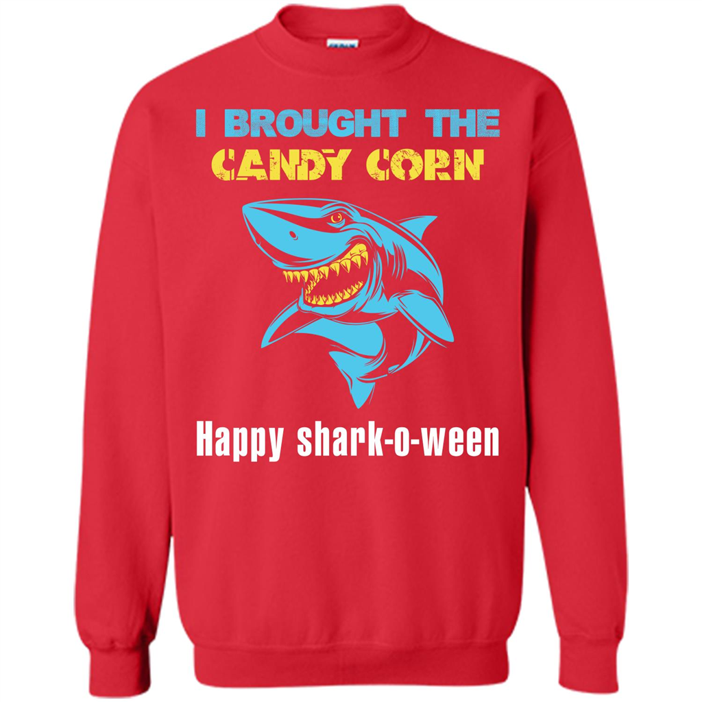 Shark T-shirt I Brought The Candy Corn Happy Shark-o-ween T-shirt Red