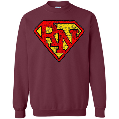 Vintage Super Nurse RN Distressed T-shirt Maroon