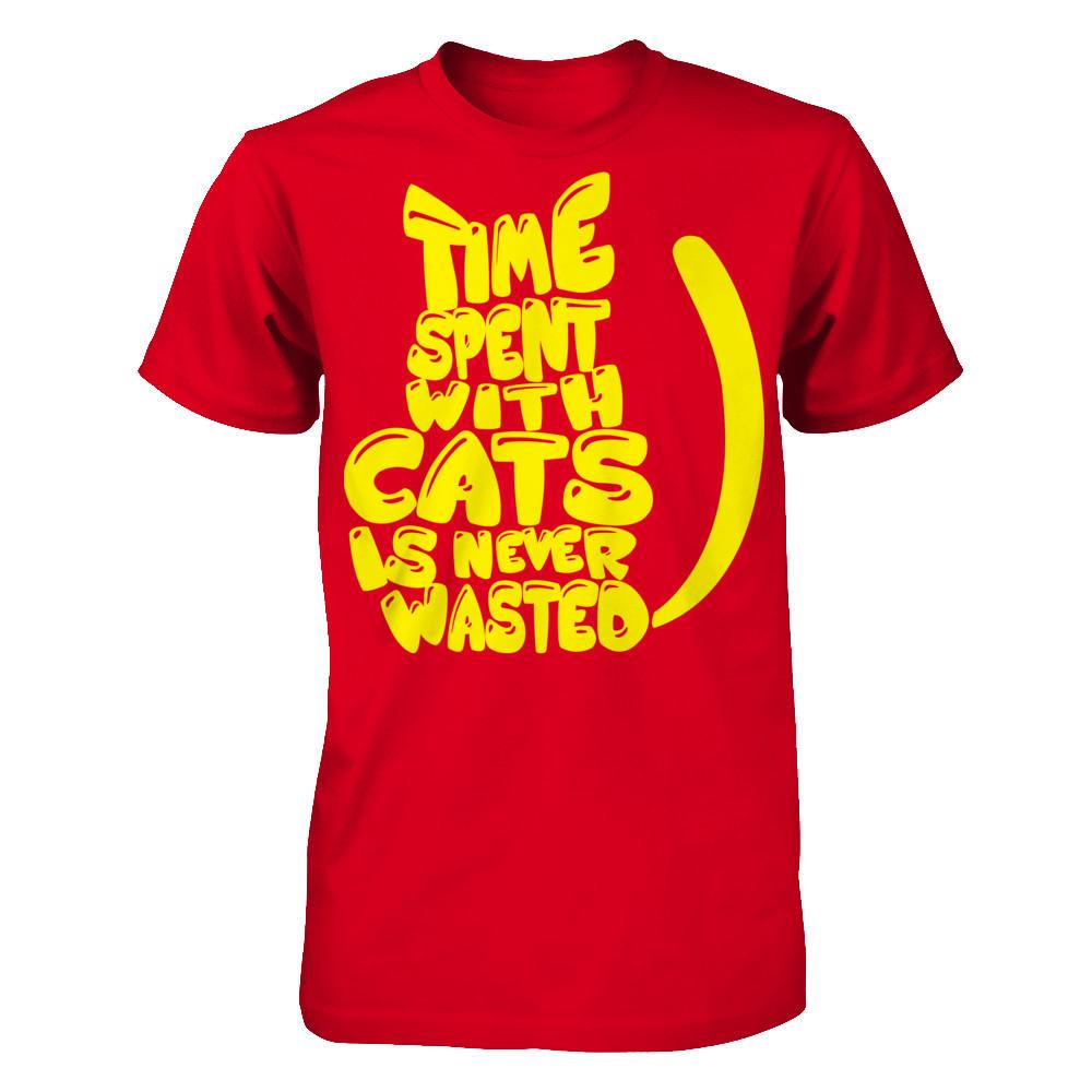 Time Spent With Cats Is Never Wasted Next Level - Unisex Fitted Tee Red