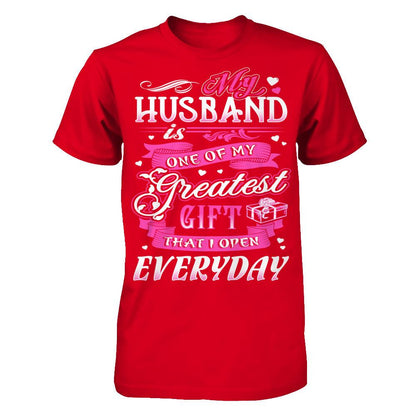 My Husband Is One Of My Greatest Gift T-shirt Next Level - Unisex Fitted Tee Red