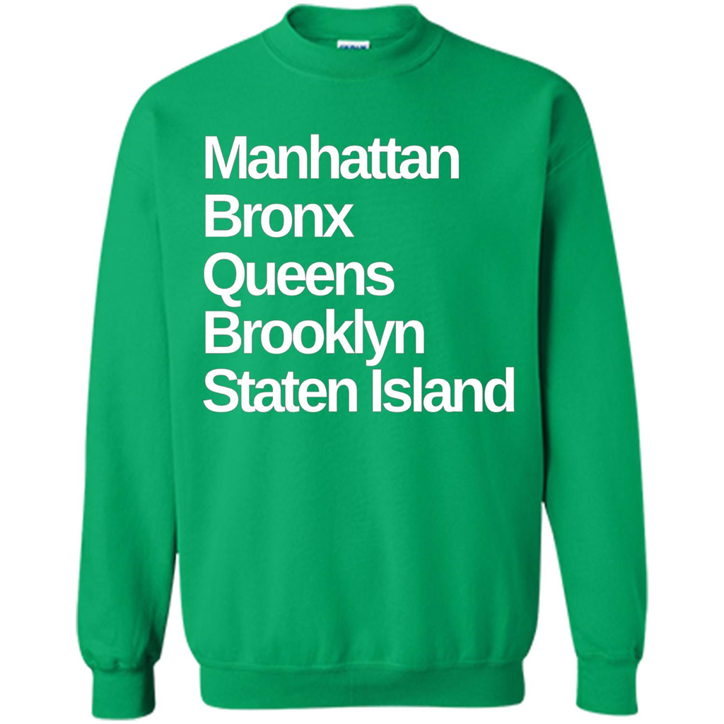 New York 5 Boroughs T-shirt Manhattan Bronx Queens Brooklyn Staten Island Irish Green