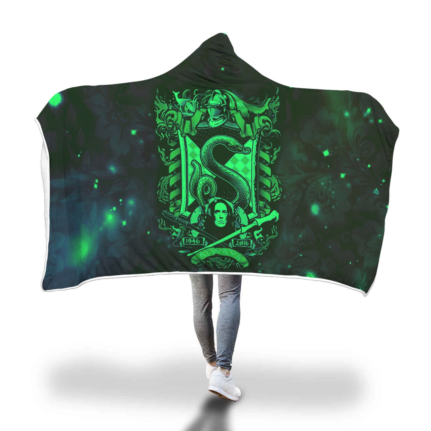 The Slytherin Snake Harry Potter Version Galaxy 3D Hooded Blanket