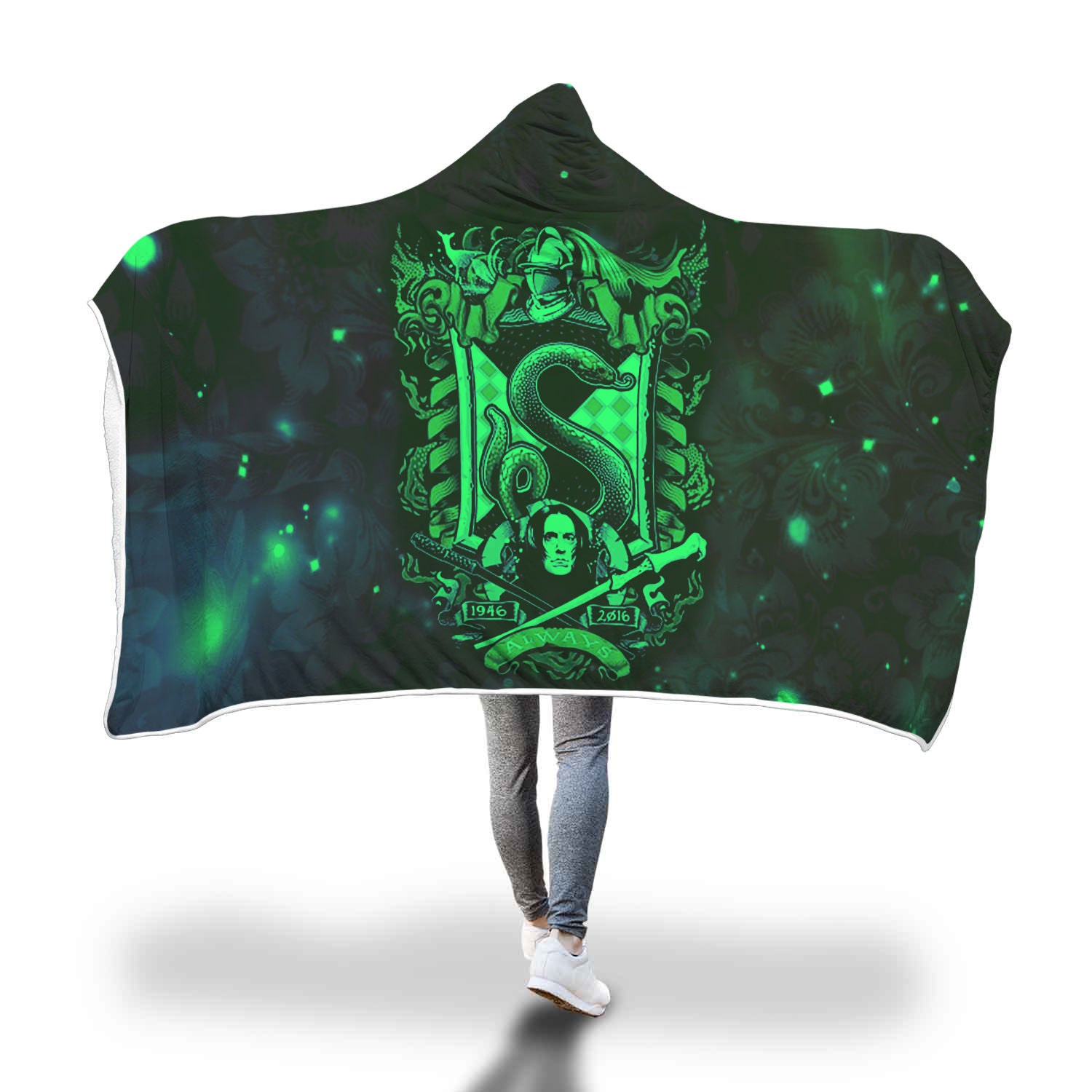 The Slytherin Snake Harry Potter Version Galaxy 3D Hooded Blanket